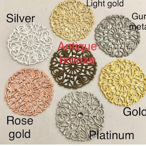 Pick your color,,10 pcs Filigree flower Wrap,connector,link,antique filigree,nickel free filigree,brass link,wrap connector,filigree wrap