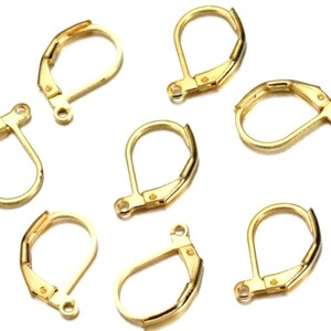 30 pcs Nickel Free Gold color Lever Back Earring hoop,Gold color ear wire,gold findings,gold earring setting, Lead free,earring finding