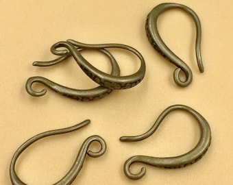 10 pcs earring hooks, antique bronze color, brass earring hook, French earring hook,earring findings,earring setting,ear wire,brass ear wire