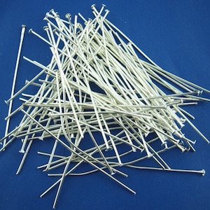 150 pcs 60 mm silver color headpins, long silver color head pin. earring setting, head pin,silver earring setting, silver findings, silver