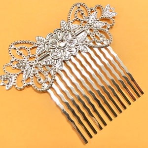 1 pcs Hair Comb,Silver Plated Hair Comb,hair comb,bridal hair comb,silver hair comb,wedding hair comb,flower hair comb,hair accessories