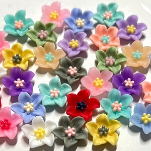 26 pcs 13 mm Mixed plumeria Cabochon Flowers.mixed 13 mm plumeria Flower.resin flower, plumeria flower,cabochon flower,flower earring,