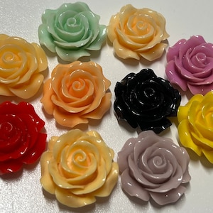 Mixed 10 pcs 30 mm Cabochon Flower,mixed Rose flower,mixed resin flower,mixed rose cabochon,assorted rose flower,cabochon flower,flower kit