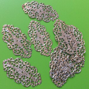 12 pcs Long filigree,Platinum,Base setting,platinum connector,platinum filigree,iron filigree,platinum Link,platinum finding,brass filigree