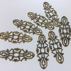 20 pcs Filigree pendants,antique Bronze,brass filigree,Brass charm,brass connector,brass pendant,iron filigree,brass base setting,link