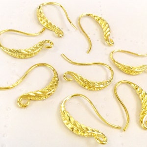 10 pcs Golden earring hooks,with Rhinestone,Golden Fish hooks,golden finding,earring setting,golden ear wire,rhinestone golden earring hook