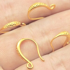 10 pcs Gold color earring hooks,brass earring hook,Brass Ear wire,gold color findings,earring findings,