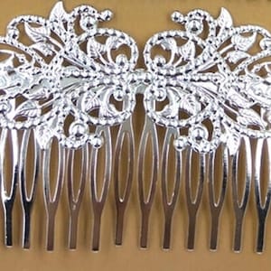 1 pcs Hair Comb,Silver Plated Hair Comb,hair comb,bridal hair comb,silver hair comb,wedding hair comb,flower hair comb,hair accessories