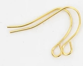 100 pcs Golden earring hooks,golden Fishhooks,Golden finding,golden ear wire,Raw brass ear hook,iron ear hoop,brass earring hook