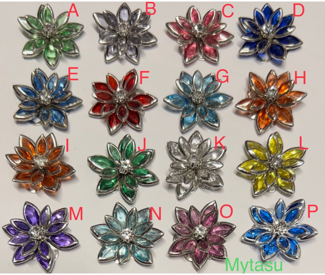 Pick Your Color.. Pcs  Mm Rhinestone Cabochon Flowers. Mm