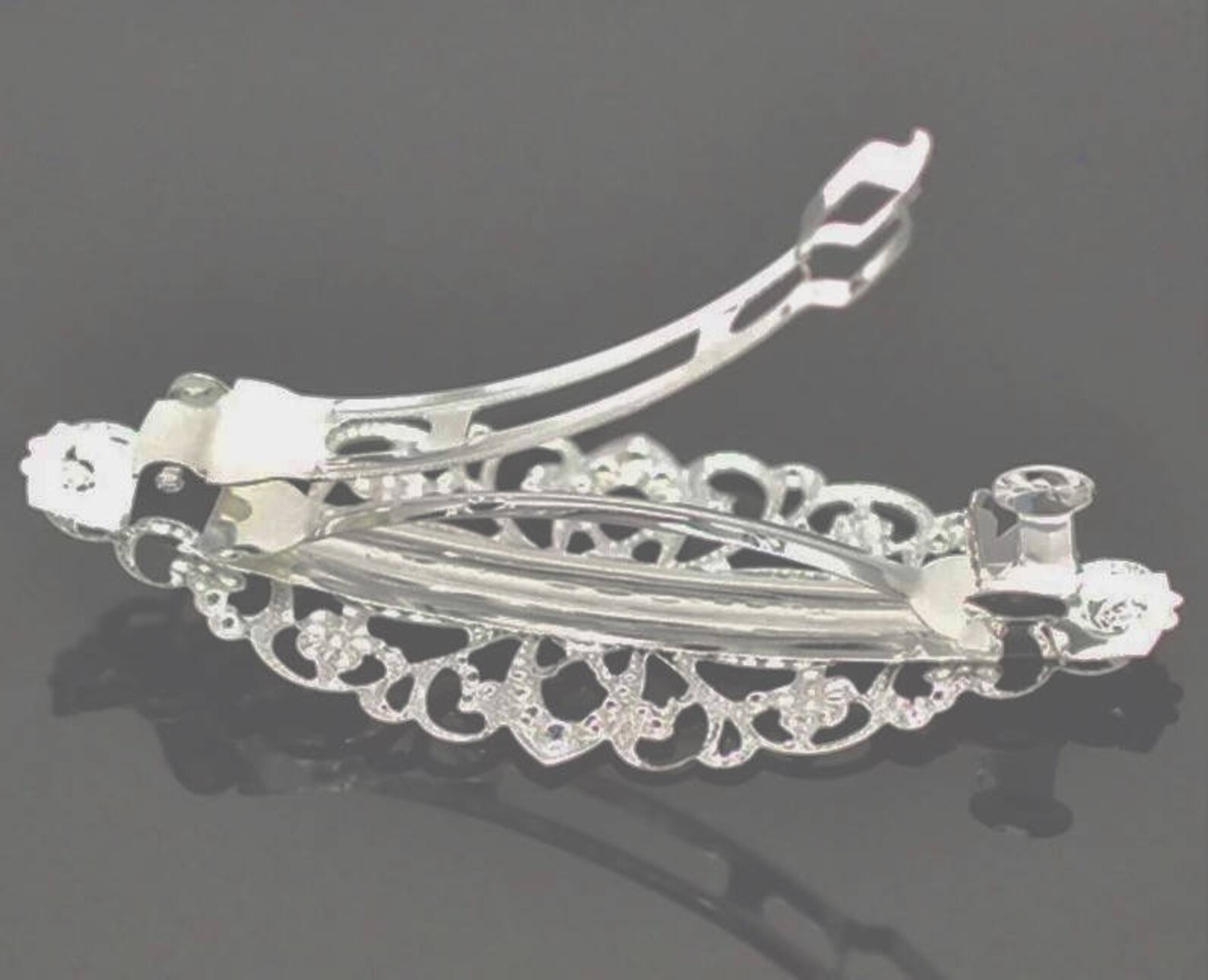 1 Pcs Hair Barrettes Silver Flower Hair Barrettes Iron Etsy
