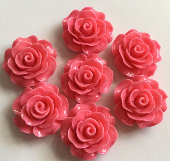 20 piezas de oro Granos de Acrílico Flor Rosa 12 mm