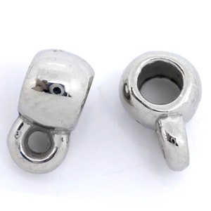 150 pezzi di colore argento Tazza liscia acrilica Fascino europeo Cauzione, cauzione per bracciale, charm per cauzione di colore argento, cauzione pendente acrilica, cauzione per ciondolo