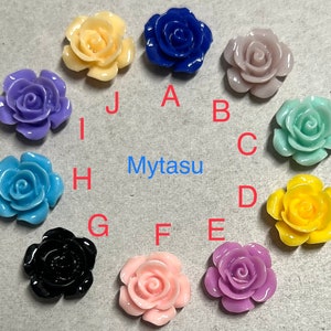 Pick your color…10 pcs 15 mm cabochon flowers,rose flower,Rose cabochon,15 mm rose cabochon,15 mm rose resin flower,rose cabochon flower