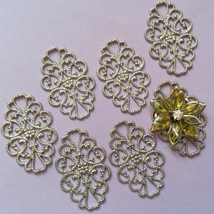 16 pcs Filigree Pendants,20 mm x 31 mm long,Platinum connector, platinum Links,platinum Charm,Connector,platinum filigree,oval filigree