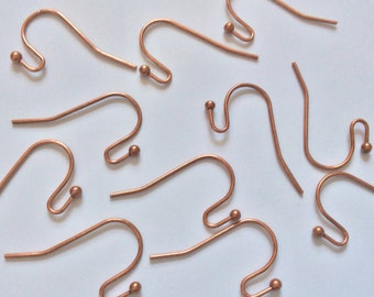 Nickel Free,,80 pcs Red Copper earring hooks,red copper Fishhooks,Copper finding,red Copper  fish hook,Copper earring hook,copper ear wire