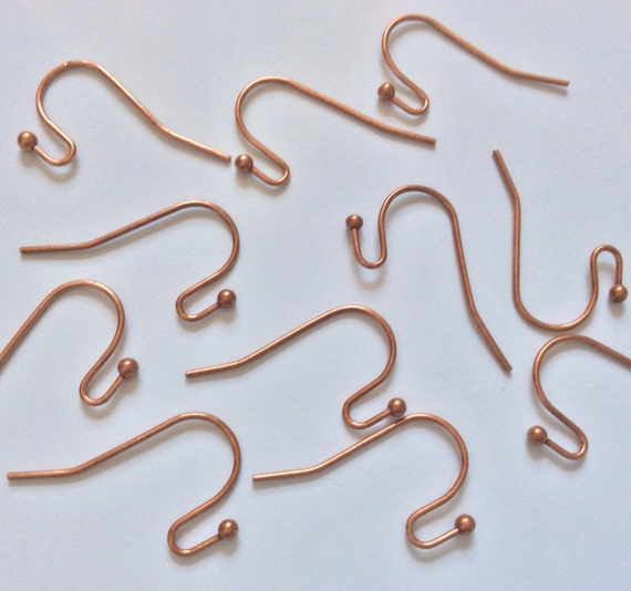 Nickel Free,,80 Pcs Red Copper Earring Hooks,red Copper Fishhooks