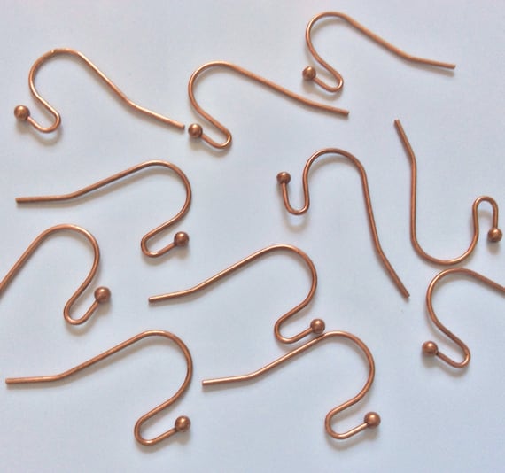 ear fish hook 18k Gold Filled Wires, Earring Wires, French Hooks, x20 pieces, fin1020a Nickel Free,,80 Pcs Red Copper