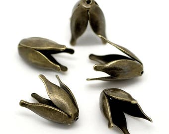 50 stuks antiek bronzen kralenkapjes van 13 mm, zinklegering, kralenkapje bloem, kralenkapje 13 mm, antiek bronzen bevinding, cadmiumvrije kralenkapje, kralenkapje aanpassen