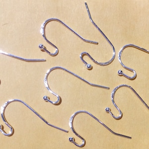 40 pcs Genuine 925 Sterling Silver Plated Earring hook,silver ear wire,sterling Silver finding,sterling silver ear hook,silver Ear hook