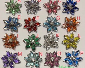 20 pcs 24 mm Rhinestone Cabochon Flowers.Mixed 24 mm flower,rhinestone flower, mixed rhinestone.Perfect for ring,hair pin, Earring,hair comb