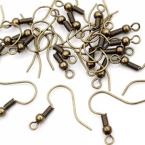 150 pcs Nickel Free Antique bronze earring hooks, Fishhooks,brass earring hook brass ear wire,brass fishhook,antique bronze earring hook
