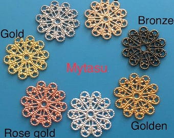 Pick your color,,16 pcs Filigree flower Wrap,connector,link,square filigree,nickel free filigree,brass link,wrap connector,filigree wrap