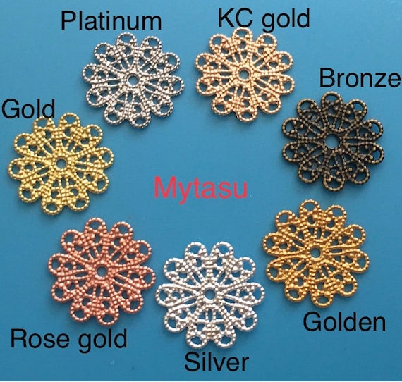 Pick your color,,16 pcs Filigree flower Wrap,connector,link,square filigree,nickel free filigree,brass link,wrap connector,filigree wrap