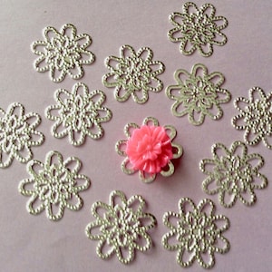60 pcs Silver filigree,silver Base setting,silver connector,iron filigree,filigree,silver Link,silver finding,silver plated filigree,finding
