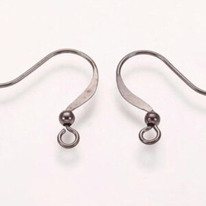 Nickel Free,,80 pcs Gunmetal Earring hooks,gunmetal Fishhook,Copper ear wire,Copper earring hook,copper ear wire,gunmetal earring hook