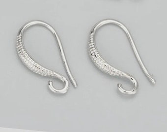 Nickel Free..10 pcs Platinum color plated earring hooks,Fish hooks,platinum finding,brass earring setting,brass ear wire,iron earring hook