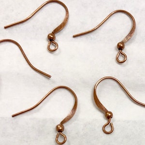 Nickel Free,,80 pcs Red Copper earring hooks,red copper Fishhooks,Copper finding,red Copper  fish hook,Copper earring hook,copper ear wire