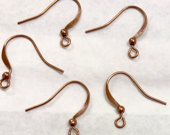 Nickel Free,,80 pcs Red Copper earring hooks,red copper Fishhooks,Copper finding,red Copper  fish hook,Copper earring hook,copper ear wire