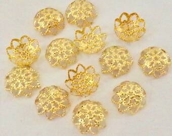150 pcs 10 mm Gold color plated Bead Caps,iron bead cap,gold color findings,flower bead cap,brass bead cap,bead cap.spacer bead,bead spacer