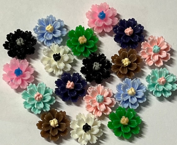 Rhinestone Flowers, 12mm Colorful Craft Accents