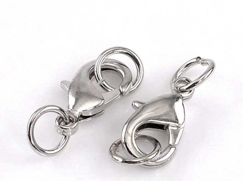 Nickel Free..20 Pcs Platinum Lobster Claw Clasp With Jump Etsy