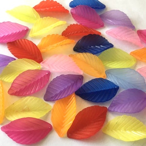 40 pezzi misti Acrilico Foglia Fascino, fascino foglia smerigliata, Lucite, lasciare fascino, fascino foglia acrilico trasparente, fascino acrilico, foglia d&#39;uva, foglia d&#39;uva