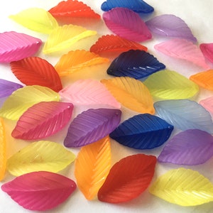 40 pcs mixed Acrylic Leaf Charm,frosted leaf charm,Lucite,leave charm,transparent acrylic leaf charm,acrylic charm,grape leaf,grape leaf