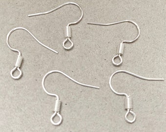 150 pc's zilveren oorbel haak, zilveren oorbel bevindingen, Earring instelling, zilveren ear Wire, zilveren oorbel haak, ijzer Fishhook, Earring haken