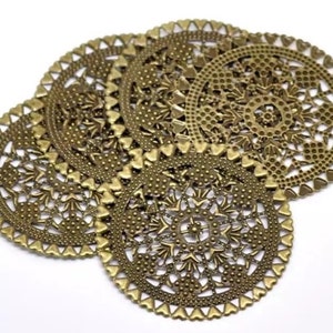 9 pcs 60 mm Antique Bronze filigree,brass filigree,brass connector,Antique bronze connector,nickel free filigree,brass bazel,alloy filigree