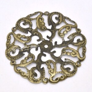 16 pcs 44 mm Antique Bronze filigree,brass filigree,brass connector,Antique bronze connector,nickel free filigree,brass bazel,alloy filigree