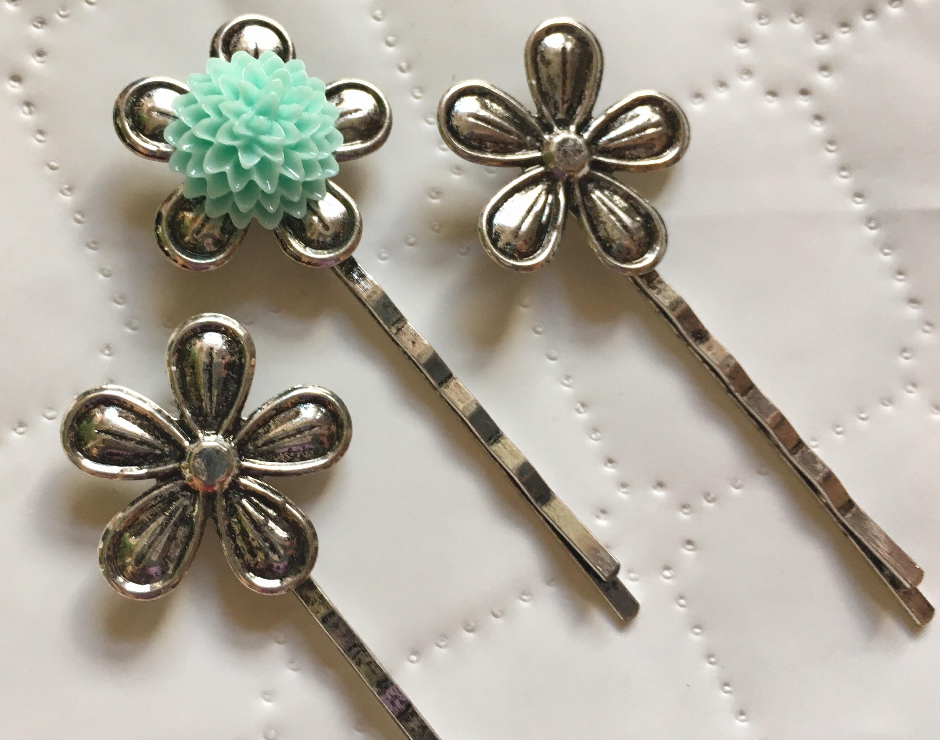 10 Pcs Filigree Bobby Pin Blanksantique Silver Colorhair Pin Etsy