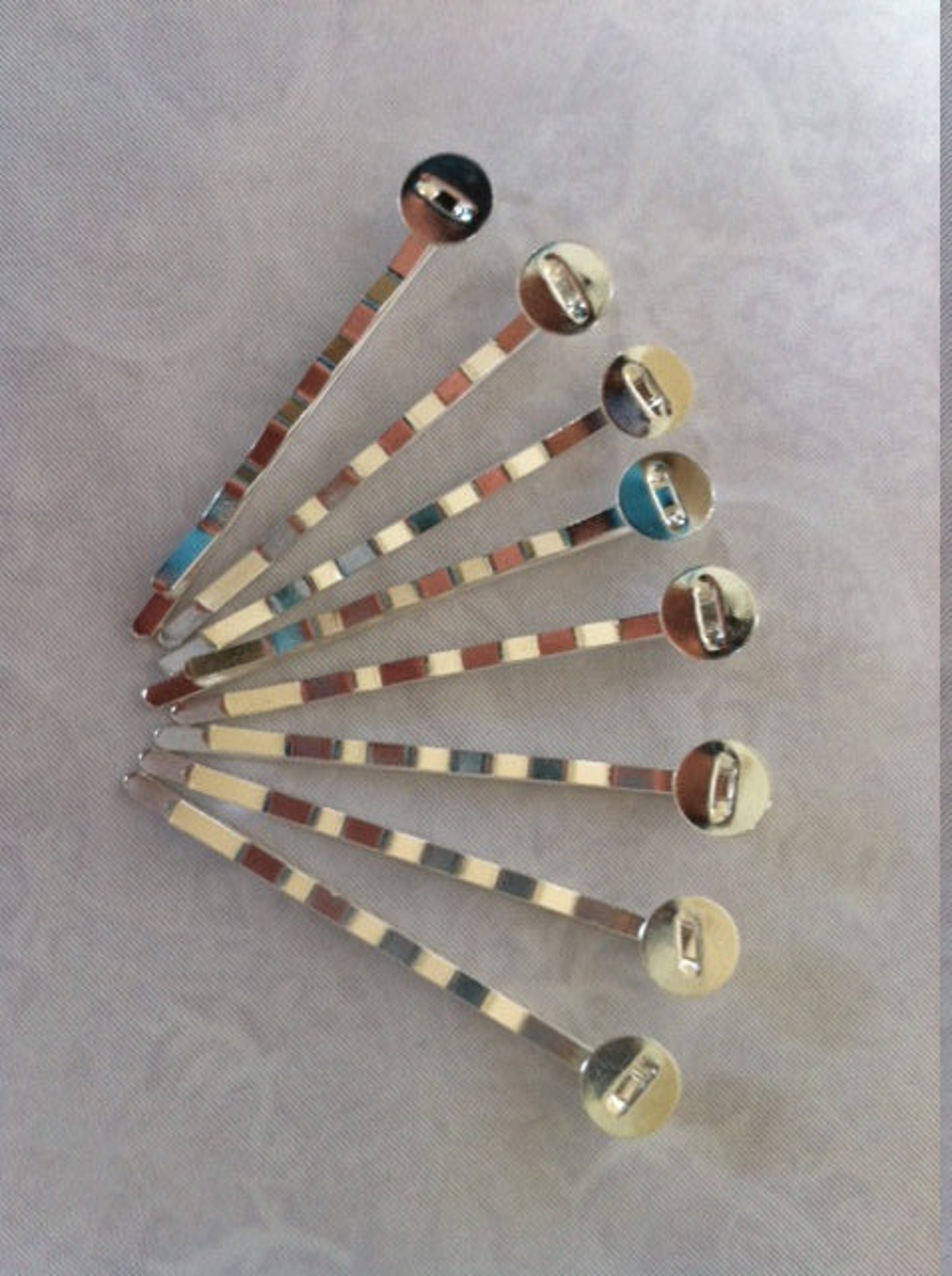 50 piezas Bobby Pin Blanks Pines de pelo de flor de plata Etsy
