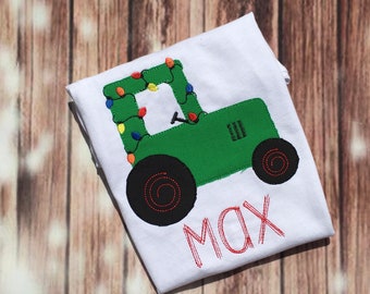 Boys Christmas Shirt - Boys Christmas Tractor Shirt  - Christmas Tractor Shirt - Kids Christmas Tractor Shirt - Boys Christmas Top - Tractor