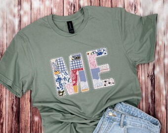 Maine State Shirt / Embroidered Maine Shirt / Maine State Shirt / Maine Pride Shirt / Custom State Shirt / Lace Detail Trim