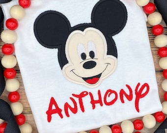 Disney Mickey Mouse Shirt / Custom Boys Applique Shirt /  Classic Mickey / Disney Vacation Shirt / Applique Shirt / Kids Mickey Shirt