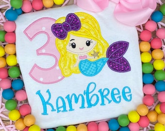Mermaid Birthday Shirt / Girls Birthday Shirt / Mermaid Party Shirt / Mermaid Birthday Party / Mermaid Shirt / Toddler Birthday Shirt