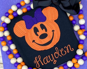 Minnie Mouse Halloween Shirt - Minnie Mouse Pumpkin Shirt - Minnie Mouse Shirt - Disney Minnie Shirt - Girls Halloween Shirt - Halloween