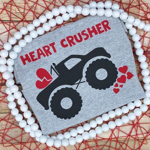 Valentine's Day Shirt / Boys Valentine's Day Shirt / Heart Crusher Valentine / Monster Truck Valentine / Boy Valentine Shirt / Valentines