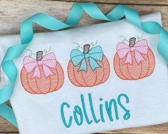 Girls Thanksgiving Shirt - Girls Pumpkin Shirt - Thanksgiving Shirt - Pumpkin Trio Shirt - Thanksgiving Pumpkin Shirt - Sketch Pumpkin Shirt